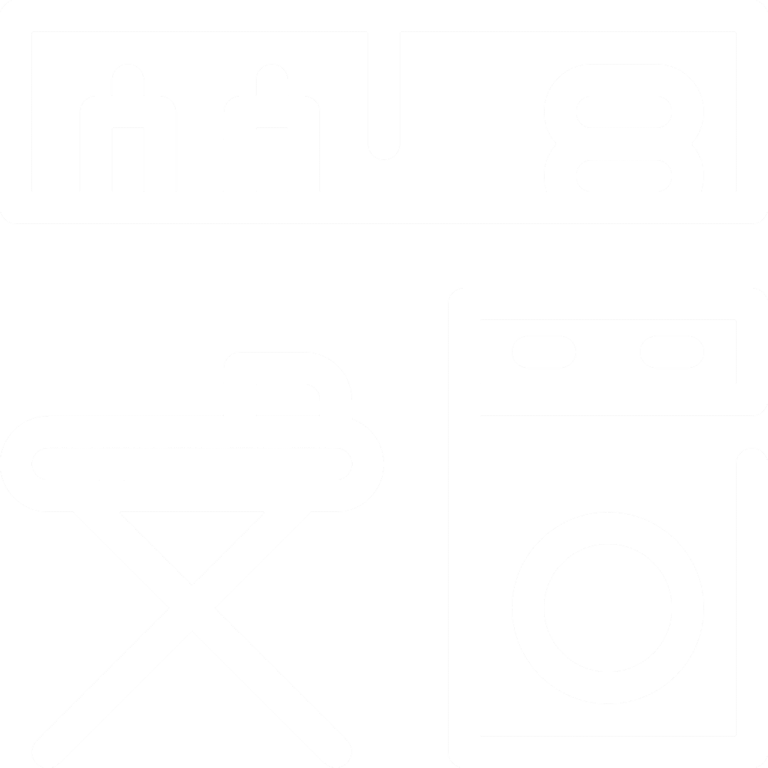Ironing board and washing machine icons